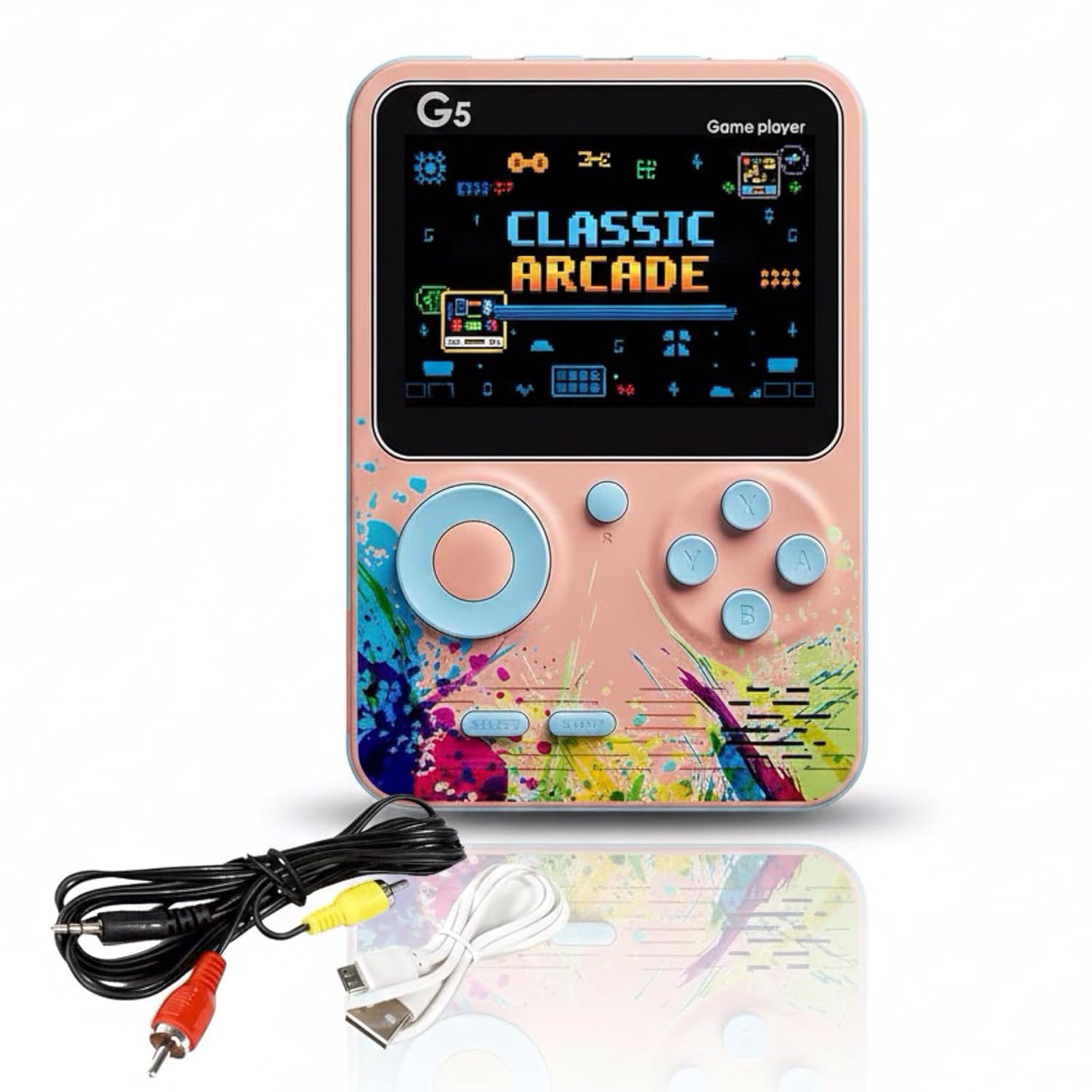 Snaptron G5 Handheld Game Console for Kids, Retro Portable Console with Built-in 500 Classic Video Games, Retro Mini Game with 3" Hd Screen, Rechargable Handheld Console for Girls & Boys, Random Color